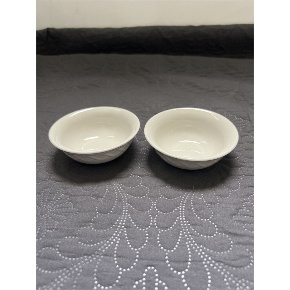 ONEIDA PICNIC SAUCE DIP FRUIT BOWLS 4" Basket Weave Pattern 2pc Set Replacement
